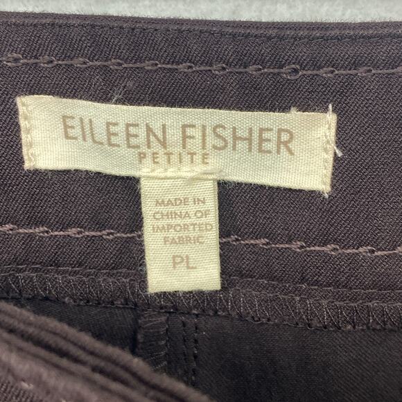 EILEEN FISHER Pants PL Organic Cotton Stretch Twill Tapered Cropped Chino Brown - Picture 5 of 16